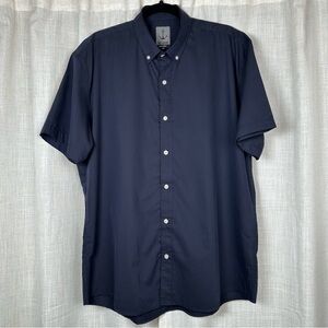 Old Sailor Black Project Mens 3XL Short Sleeve Button Down Shirt Navy Blue